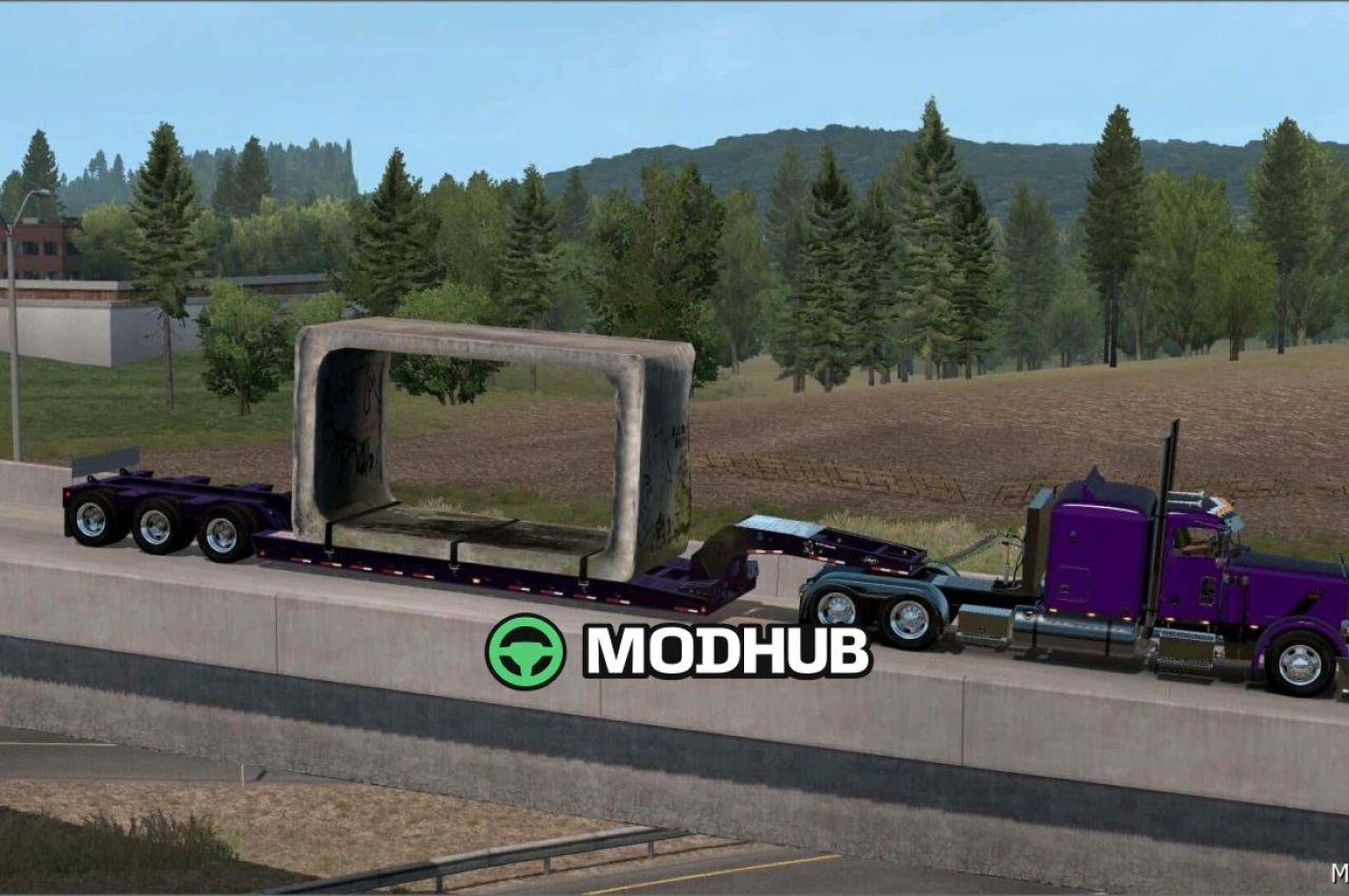 Причеп Etnyre Black Hawk Lowboy Ownable V4.3 для American Truck Simulator — 2