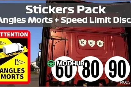 Stickers Pack Angles Morts & Speed Limit Discs for Euro Truck Simulator 2