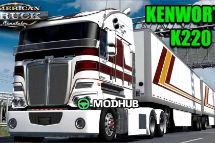 Вантажівка Kenworth K220 + Інтер'єр V1.6 для American Truck Simulator