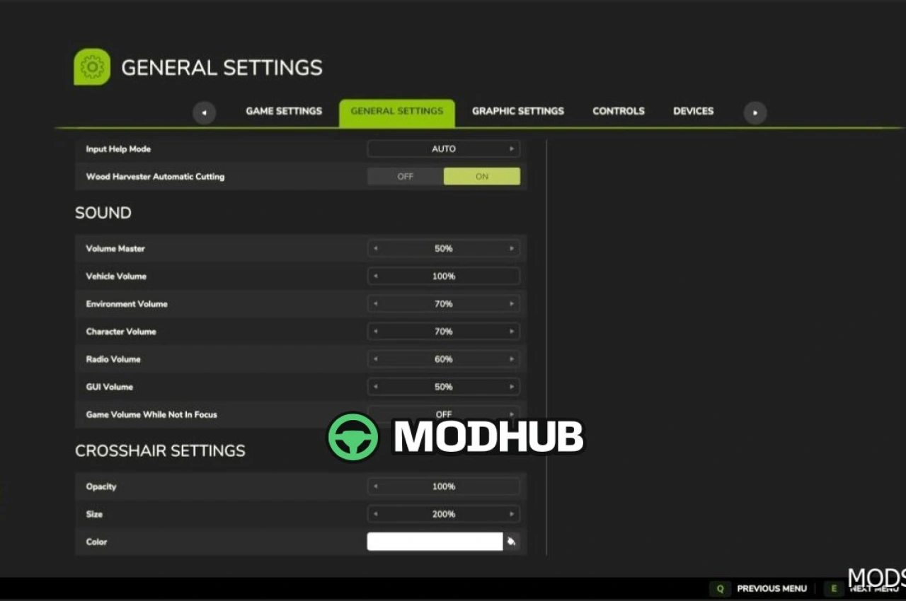 Ustawienia celownika V1.1.1 do Farming Simulator 25