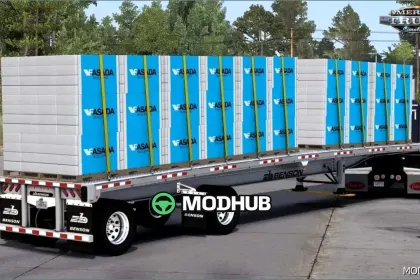 Плоский причіп Benson V3.7 для American Truck Simulator
