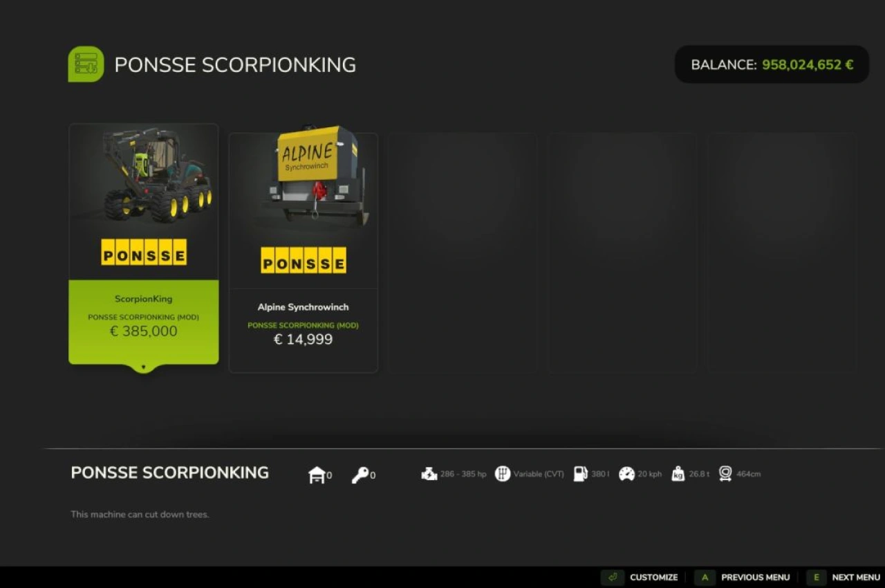 Лісозаготівельна машина Ponsse Scorpion King для Farming Simulator 25 — 2