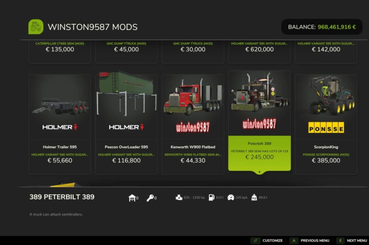 Вантажівка Peterbilt 389 для Farming Simulator 25 — 2