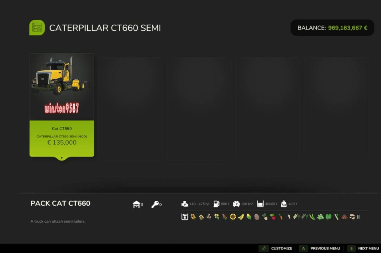Вантажівка Cat CT660 для Farming Simulator 25 — 5