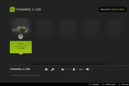 Scheibenegge Famarol U236 für Farming Simulator 25 — 2