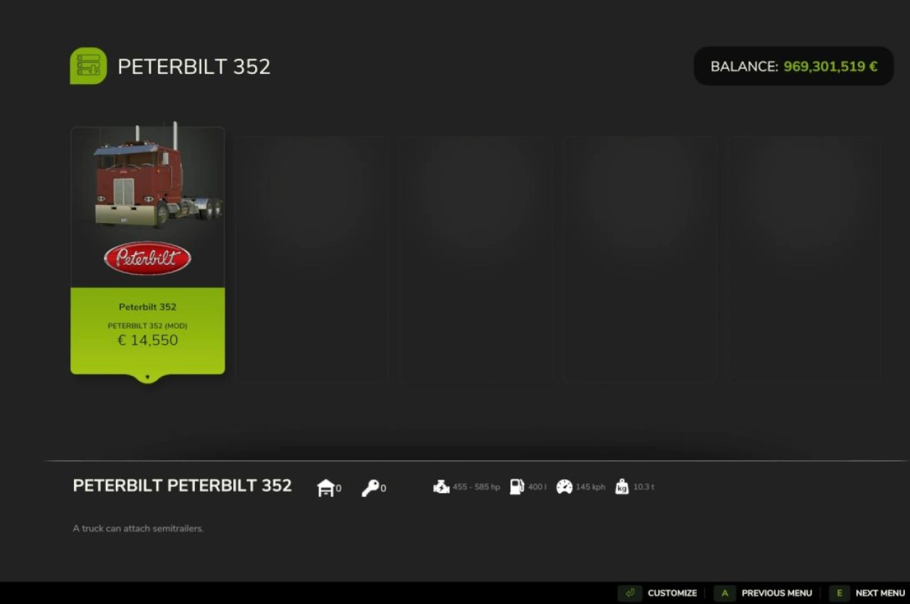 Вантажівка Peterbilt 352 Cabover для Farming Simulator 25 — 3