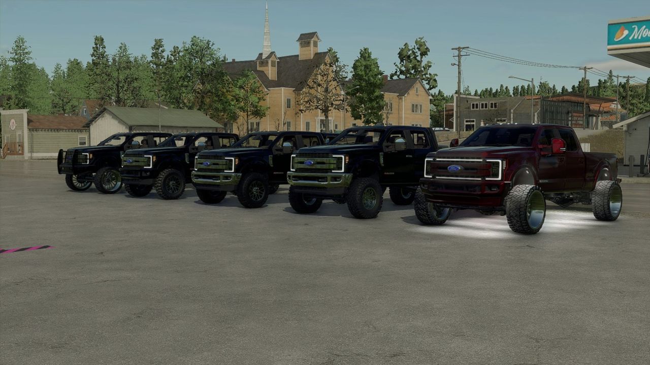 Mocny Pickup 2017 Ford F350 KR SRW do Farming Simulator 25 z Tuningiem i LED-Opcjami