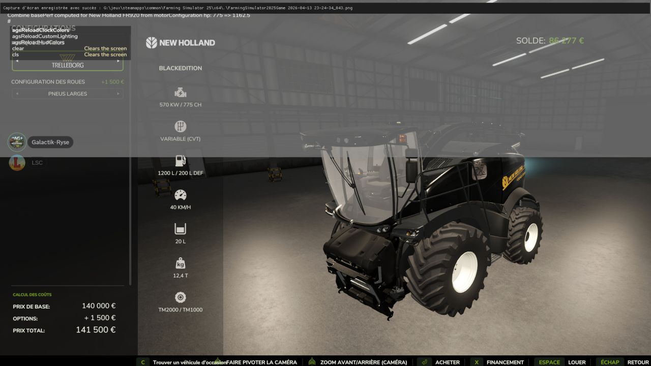 Tractor New Holland Black Edition for Farming Simulator 25