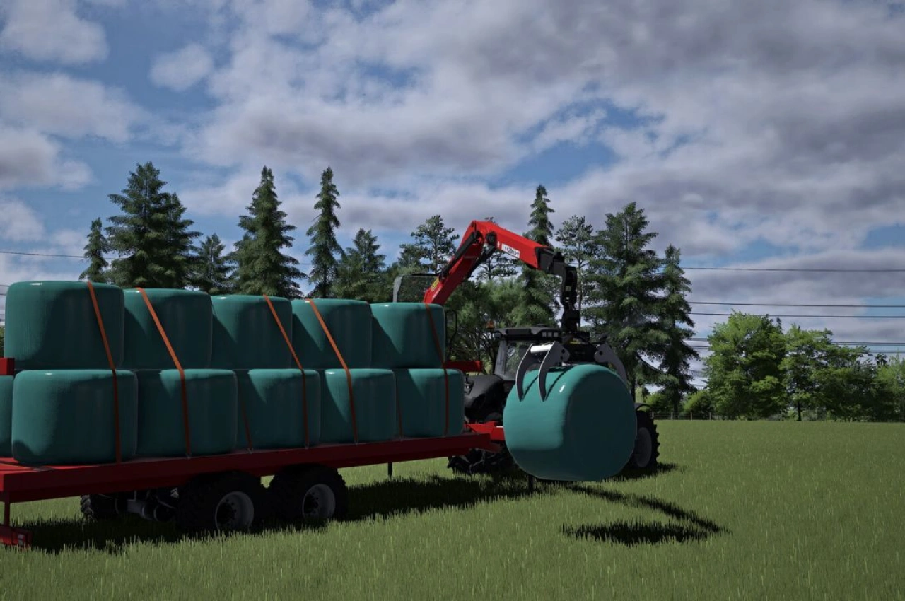 Причіп для тюків з краном для Farming Simulator 25 — 2