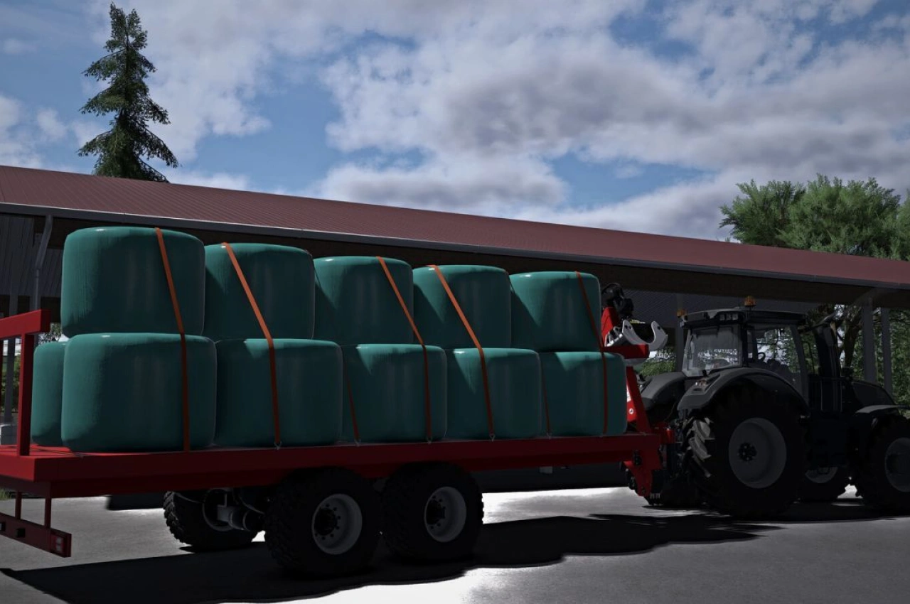 Причіп для тюків з краном для Farming Simulator 25 — 3