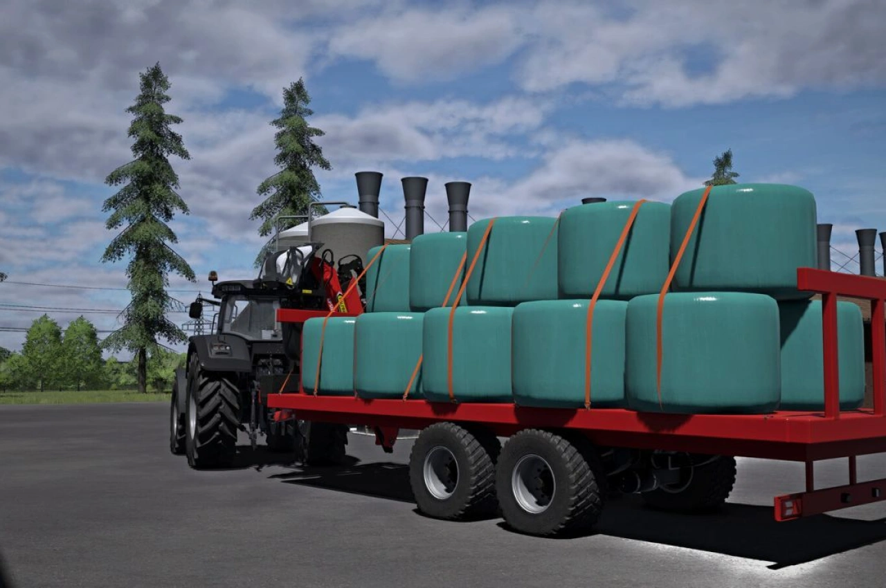 Причіп для тюків з краном для Farming Simulator 25 — 4