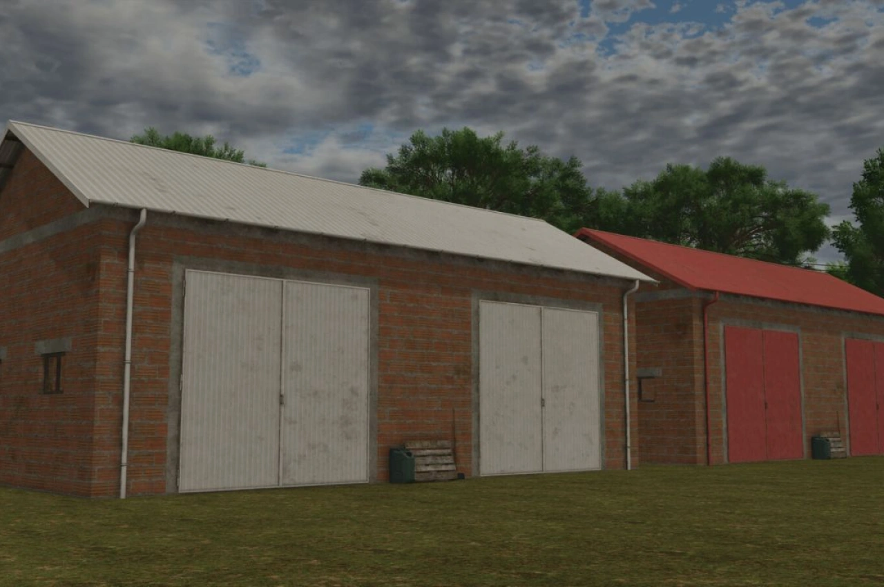 Гараж з червоної цегли для Farming Simulator 25 — 1