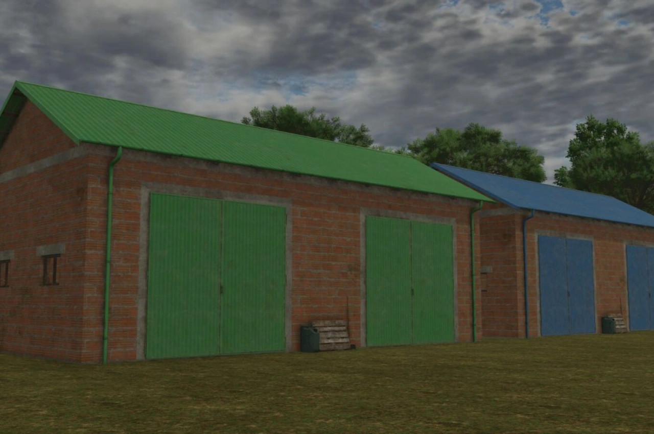 Гараж з червоної цегли для Farming Simulator 25 — 2