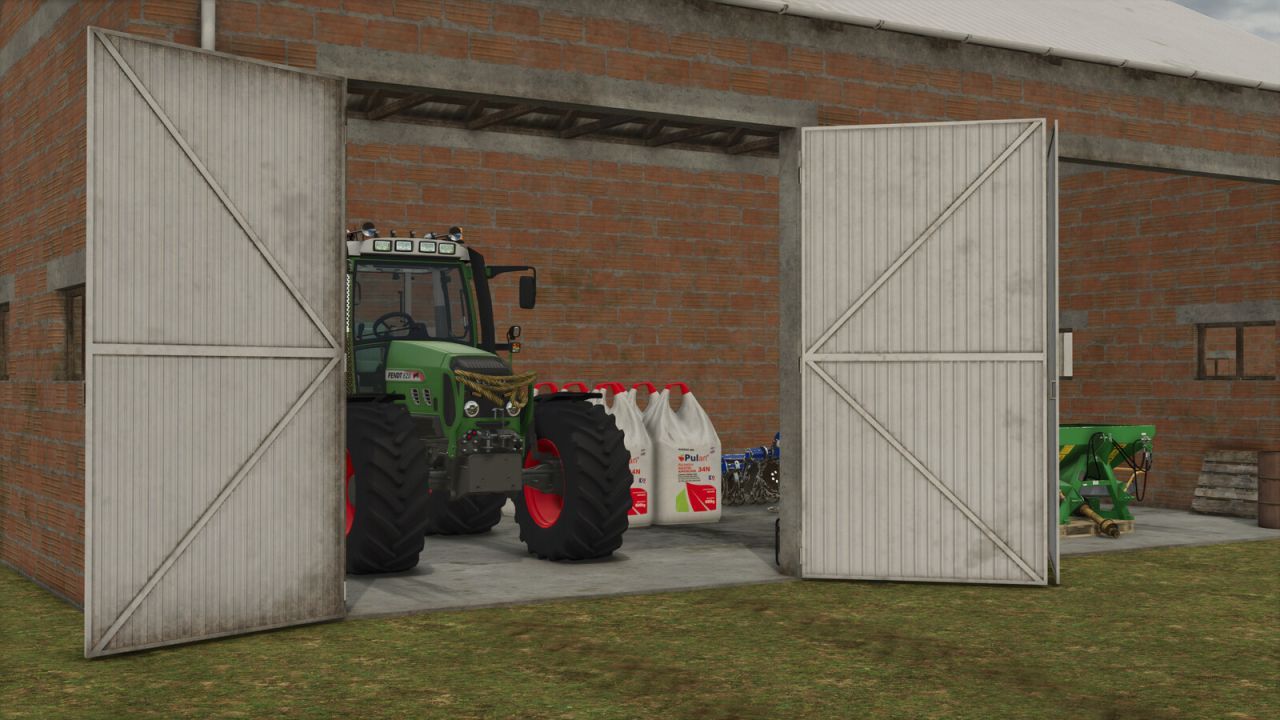 Гараж з червоної цегли для Farming Simulator 25