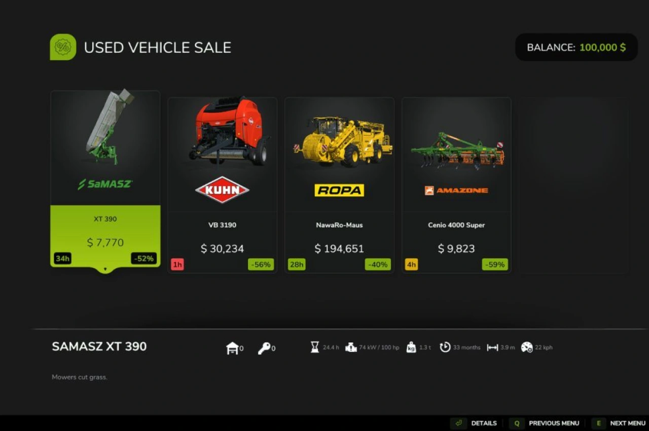 Мод Used Sales Time Left для Farming Simulator 25 — 1