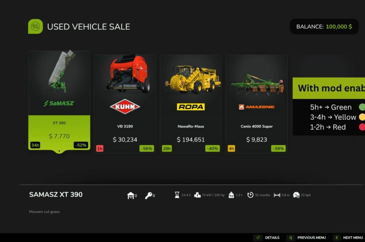 Мод Used Sales Time Left для Farming Simulator 25 — 3