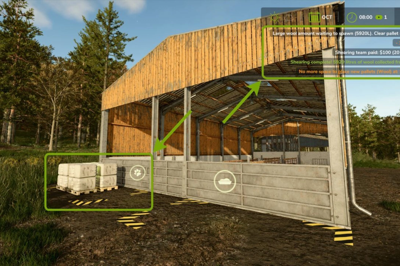 Система сезонного виробництва вовни для Farming Simulator 25 — 3