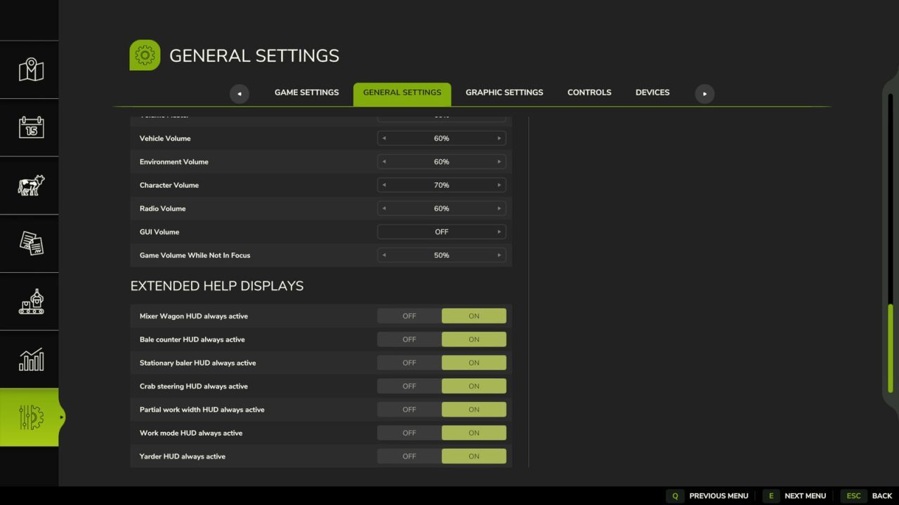 Скрипт Extended Input Help для Farming Simulator 25