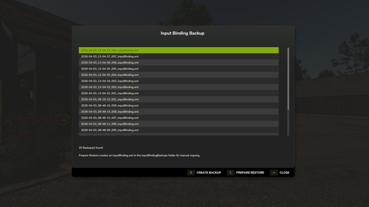 Скрипт резервного копіювання налаштувань для Farming Simulator 25
