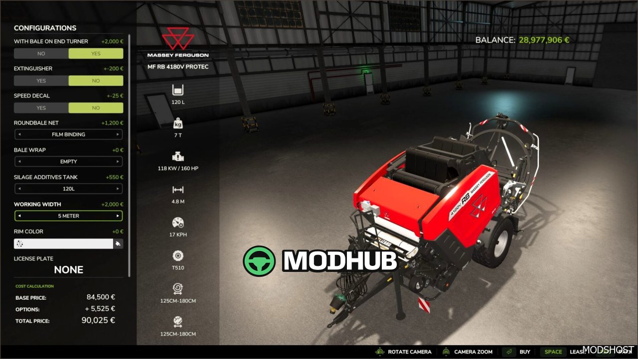 Прес-підбирач Fendt/mf для Farming Simulator 25