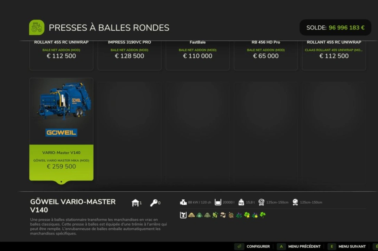 Грейтера Göweil Vario Master V140 Mika для Farming Simulator 25 — 3