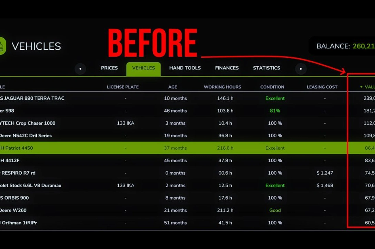 Мод для зниження вартості техніки для Farming Simulator 25 — 2