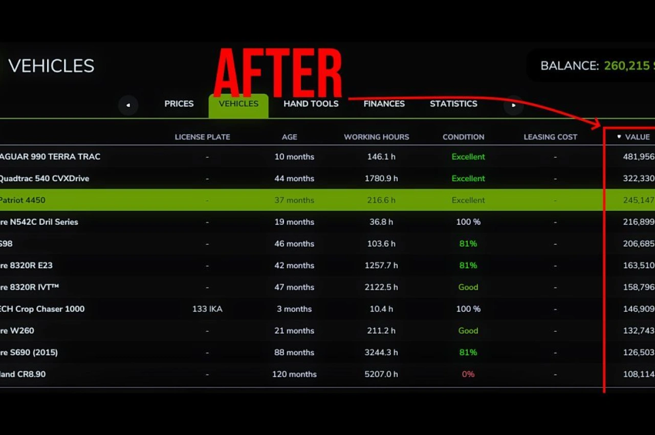Мод для зниження вартості техніки для Farming Simulator 25 — 3