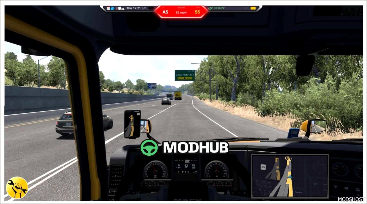 Інтерфейс маршруту YET Another Route Advisor для American Truck Simulator