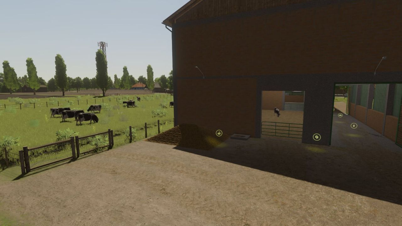 Великий корівник з місцем для тюків для Farming Simulator 25