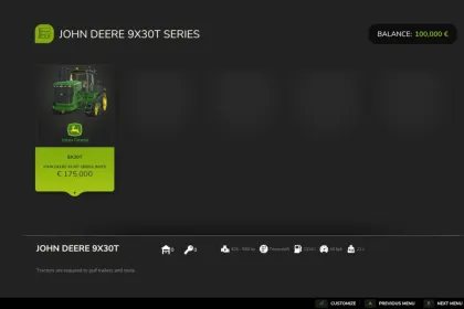 Трактор John Deere 9x30T Series для Farming Simulator 25 — 4