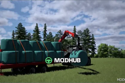 Причіп для тюків з краном для Farming Simulator 25