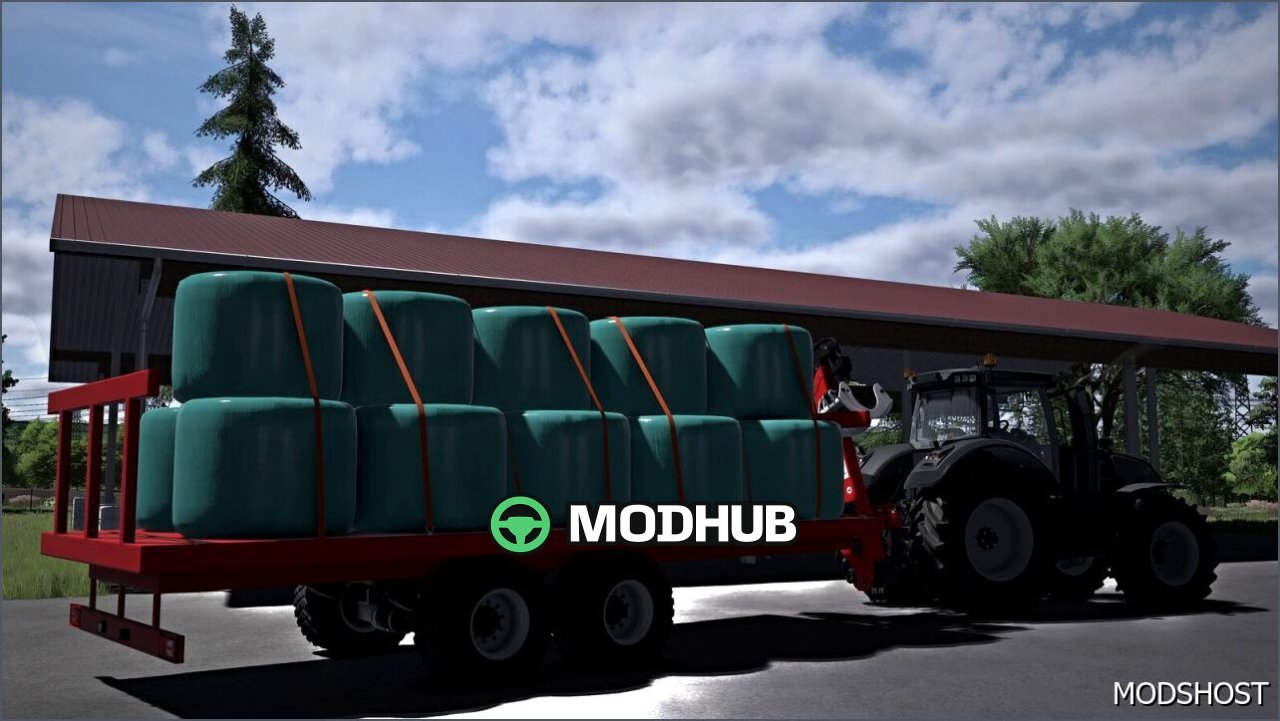 Причіп для тюків з краном для Farming Simulator 25