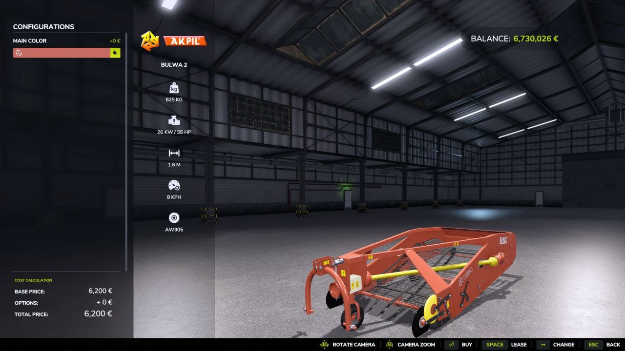 Копач Akpil Bulwa 2 для Farming Simulator 25