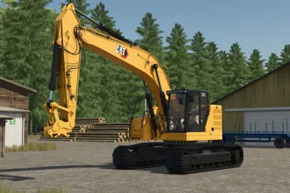 Потужний Екскаватор Cat 335NG EDIT з GPS та Прапором США для Farming Simulator 25 — 1