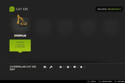 Потужний Екскаватор Cat 335NG EDIT з GPS та Прапором США для Farming Simulator 25 — 2