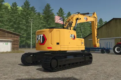 Потужний Екскаватор Cat 335NG EDIT з GPS та Прапором США для Farming Simulator 25 — 4