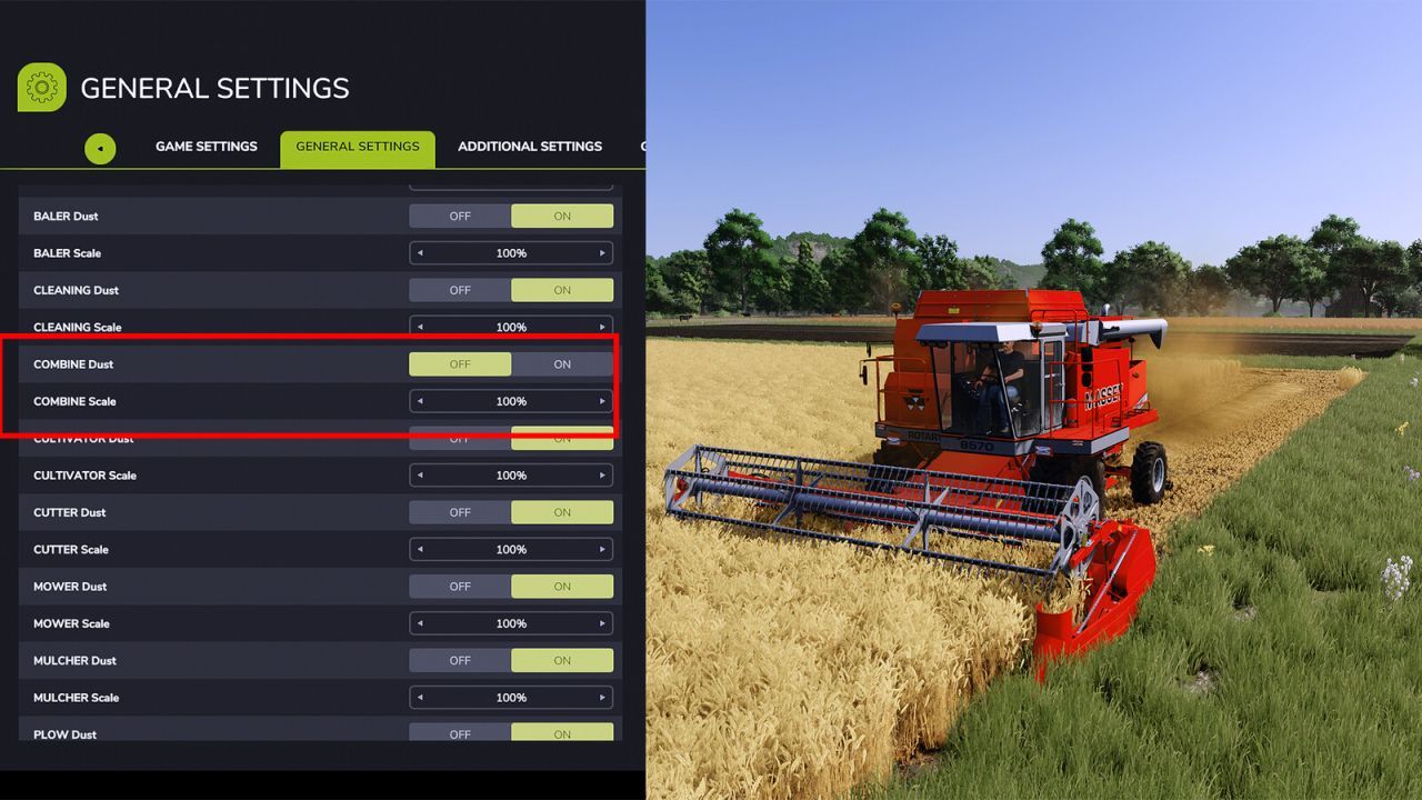 Налаштування пилу та ґрунту для Farming Simulator 25