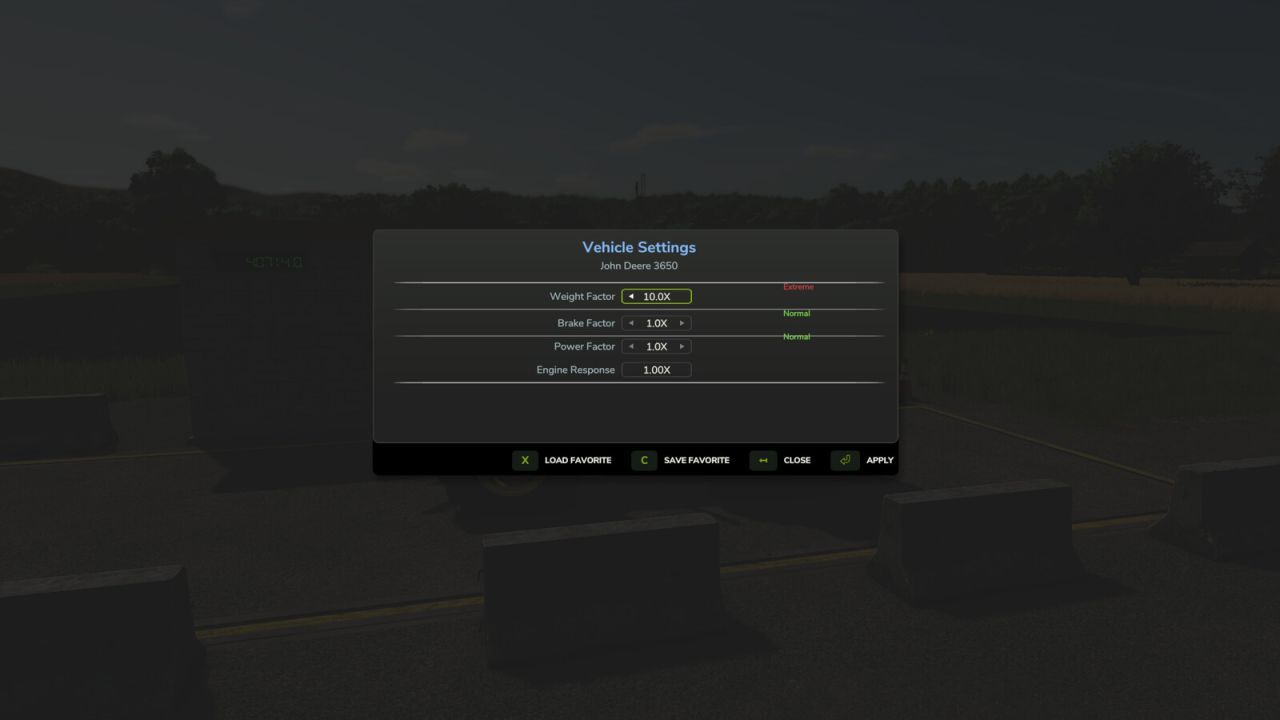 Vehicle Weight Modifier for Farming Simulator 25