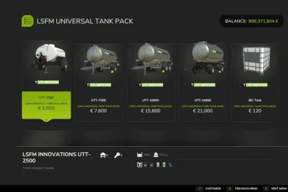 Універсальний бак пак від TWFT для Farming Simulator 25 — 4