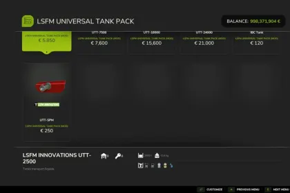 Універсальний бак пак від TWFT для Farming Simulator 25 — 5