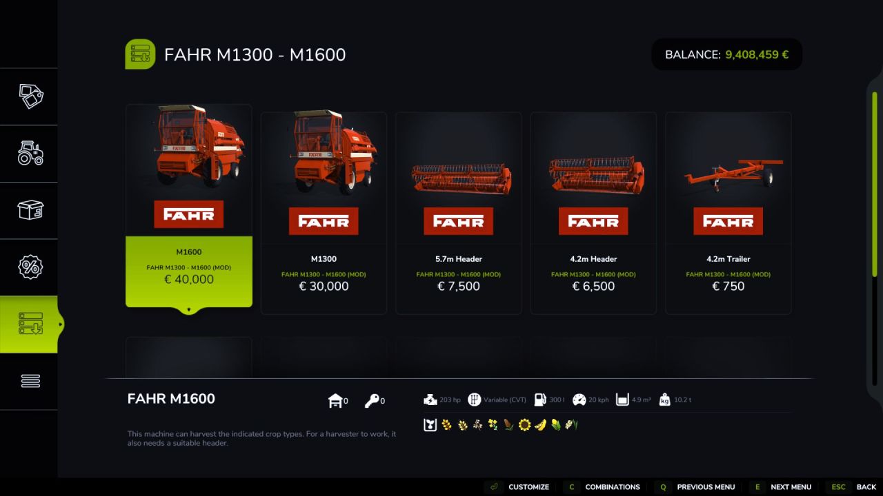 Пакет Fahr для Farming Simulator 25