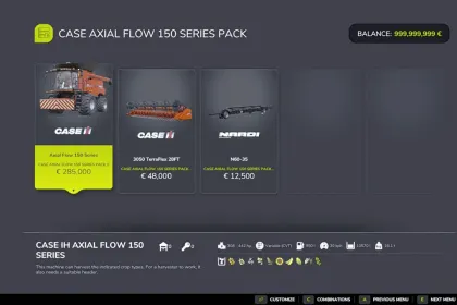 Zbieracz Case Axial Flow 150 Series do Farming Simulator 25 — 2