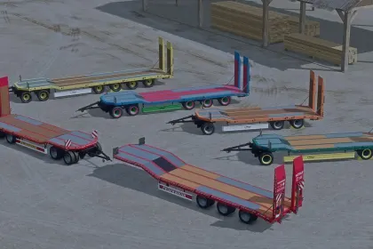 Пакет низькорамних причепів Fliegl для Farming Simulator 25 — 2