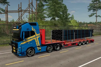 Напівпричіп Schwarzmueller Semi Lowloader 3A для Farming Simulator 25 — 1