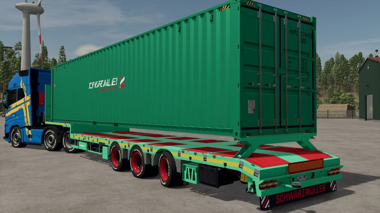 Напівпричіп Schwarzmueller Semi Lowloader 3A для Farming Simulator 25