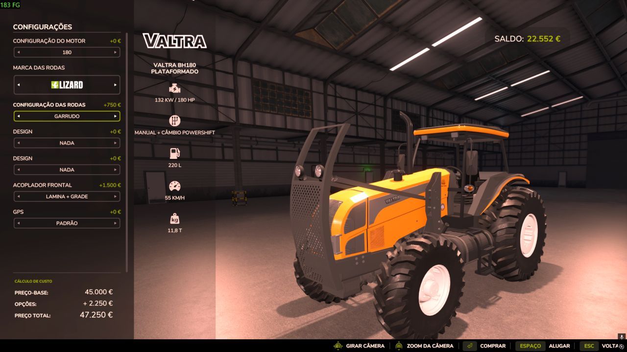 Трактор Valtra BH 180 205i для Farming Simulator 25