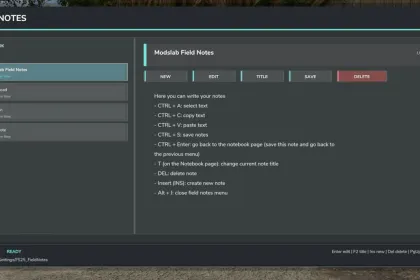 Скрипт Field Notes для Farming Simulator 25 — 2