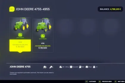Трактор John Deere 4755-4955 Reworked для Farming Simulator 25 — 3