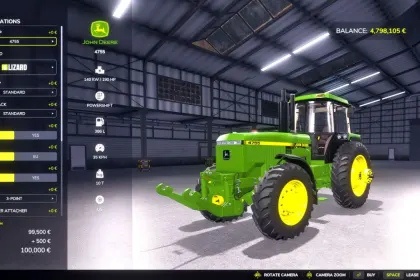 Трактор John Deere 4755-4955 Reworked для Farming Simulator 25 — 4
