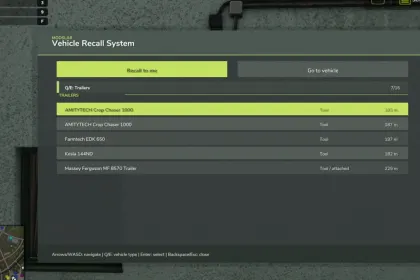Скрипт Vehicle Recall System для Farming Simulator 25 — 3